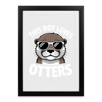 Otter Spruch Jungs Lustiges Otter Geschenk - Gerahmtes Poster (27 × 37 cm) - Schwarz - Vorne
