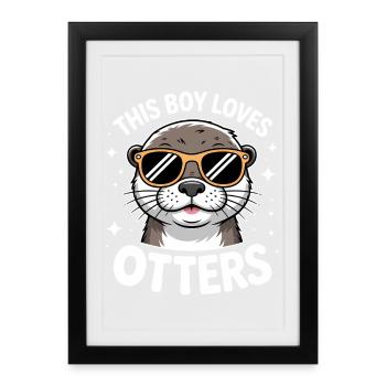 Otter Spruch Jungs Lustiges Otter Geschenk - Gerahmtes Poster (27 × 37 cm) - Schwarz - Vorne