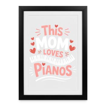 piano disant piano drôle piano cadeau - Affiche encadrée (27 × 37 cm) - noir - Devant