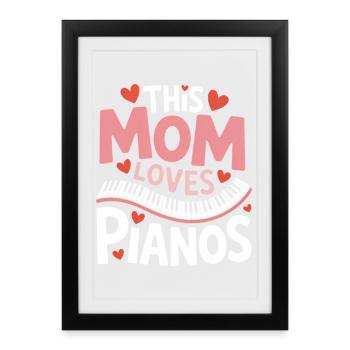 piano disant piano drôle piano cadeau - Affiche encadrée (27 × 37 cm) - noir - Devant