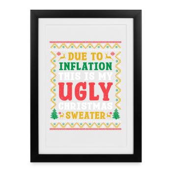 This is my Ugly Christmas Sweater Funny Xmas X-mas - Affiche encadrée (27 × 37 cm) - noir - Devant