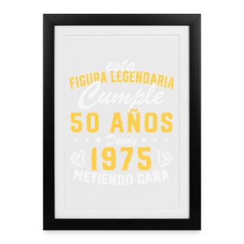 50. Geburtstage geboren 1975 - Gerahmtes Poster (27 × 37 cm) - Schwarz - Vorne