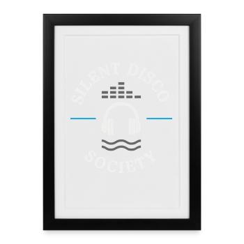 Casque Silent Disco Rave Neon Festival Danse - Affiche encadrée (27 × 37 cm) - noir - Devant