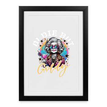 Vieux mais doré, fort et élégant - Affiche encadrée (27 × 37 cm) - noir - Devant
