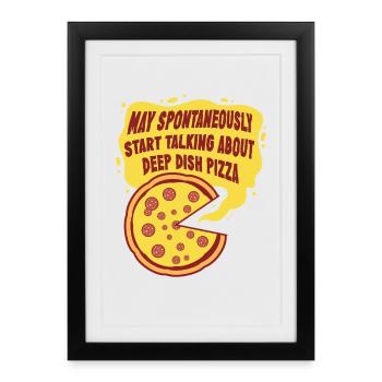 Plat profond Pizza Chicargo - Affiche encadrée (27 × 37 cm) - noir - Devant