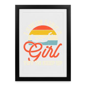 Swimming Water Sports Float Gifts - Framed poster (27 × 37 cm) - black - Front