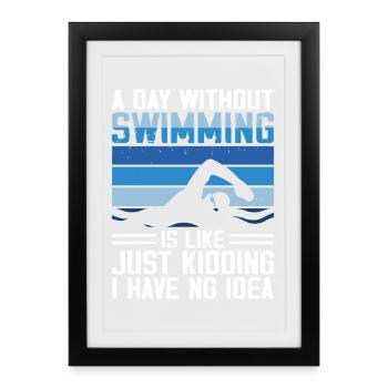 Swimming Water Sports Float Gifts - Framed poster (27 × 37 cm) - black - Front