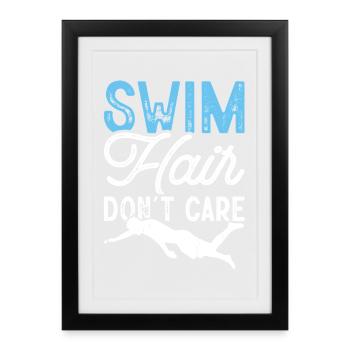 Swimming Water Sports Float Gifts - Framed poster (27 × 37 cm) - black - Front
