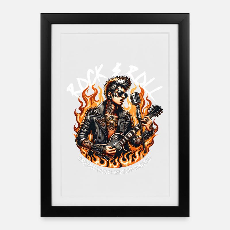 Rock and Roll Always and Forever Rockabilly 2025 - Framed poster (27 × 37 cm) - black