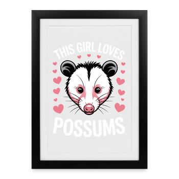 Opossum disant Opossum Rat Drôle de cadeau drôle d’opossum - Affiche encadrée (27 × 37 cm) - noir - Devant