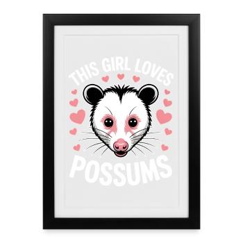 Opossum disant Opossum Rat Drôle de cadeau drôle d’opossum - Affiche encadrée (27 × 37 cm) - noir - Devant