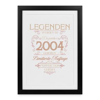 21ème Anniversaire Légende Décembre Millésime 2004 - Affiche encadrée (27 × 37 cm) - noir - Devant