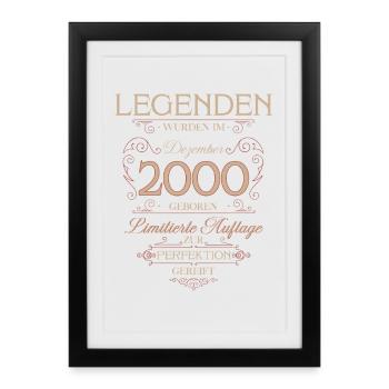 25th Birthday Legend December Year 2000 - Framed poster (27 × 37 cm) - black - Front