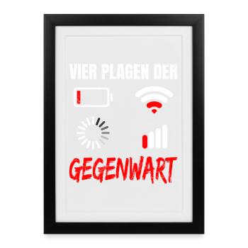 Science Coder FOUR PLAGUES OF THE PRESENT FUNNY - Framed poster (27 × 37 cm) - black - Front