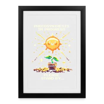 Photosynthèse en cours | Humour végétal - Affiche encadrée (27 × 37 cm) - noir - Devant