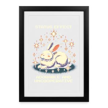 Adorable et peu coopératif | Humeur du lapin - Affiche encadrée (27 × 37 cm) - noir - Devant