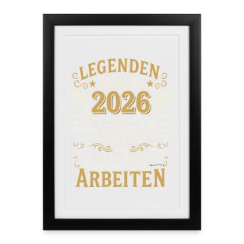 Les légendes prendront leur retraite en 2026 – Chemise - Affiche encadrée (27 × 37 cm) - noir - Devant