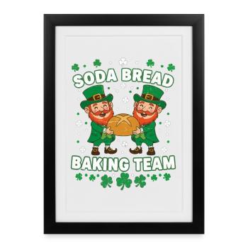 Drôle de pain au soda équipe de cuisson St Patricks - Affiche encadrée (27 × 37 cm) - noir - Devant
