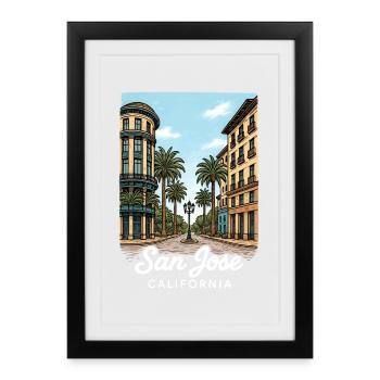 San José, Californie - Affiche encadrée (27 × 37 cm) - noir - Devant