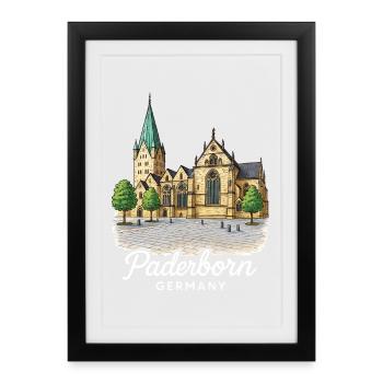 Paderborn - Gerahmtes Poster (27 × 37 cm) - Schwarz - Vorne