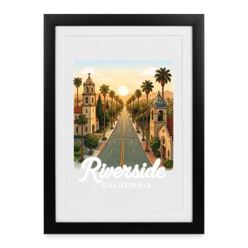 Riverside, Californie - Affiche encadrée (27 × 37 cm) - noir - Devant