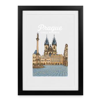 Prague - Framed poster (27 × 37 cm) - black - Front