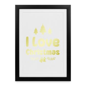 I love Christmas - Framed poster (27 × 37 cm) - black - Front