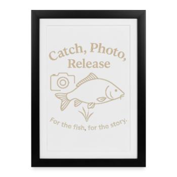 Catch Photo Release Fishing Adventure - Framed poster (27 × 37 cm) - black - Front
