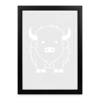 bison - Framed poster (27 × 37 cm) - black - Front