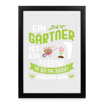 Jardinier Jardinage Jardinage Jardinage Jardinage - Affiche encadrée (27 × 37 cm) - noir - Devant