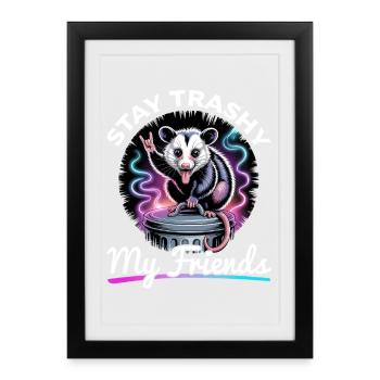 Funny Opossum - Framed poster (27 × 37 cm) - black - Front