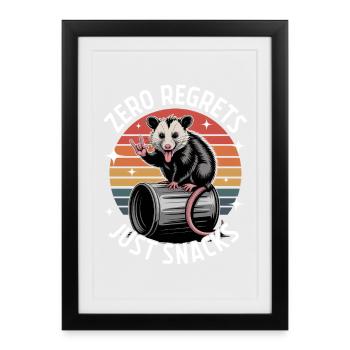 Funny Opossum - Framed poster (27 × 37 cm) - black - Front
