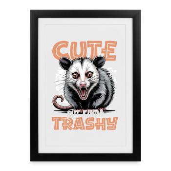Drôle d’opossum - Affiche encadrée (27 × 37 cm) - noir - Devant