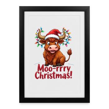 moo-rrry Noël Joyeux Noël Salutation Avec - Affiche encadrée (27 × 37 cm) - noir - Devant