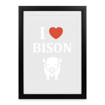 bison - Framed poster (27 × 37 cm) - black - Front