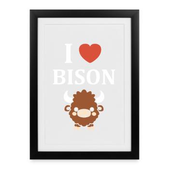 bison - Framed poster (27 × 37 cm) - black - Front