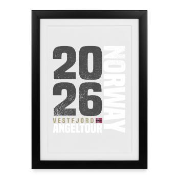 Voyage de pêche à Vestfjord en Norvège 2026 - Affiche encadrée (27 × 37 cm) - noir - Devant
