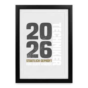 State-certified technician - Framed poster (27 × 37 cm) - black - Front
