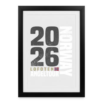 Voyage de pêche à Lofoten en Norvège 2026 - Affiche encadrée (27 × 37 cm) - noir - Devant