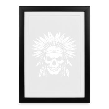 Crâne Indien - Affiche encadrée (27 × 37 cm) - noir - Devant