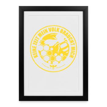 Pas de temps ma colonie a besoin de moi apiculteur - Affiche encadrée (27 × 37 cm) - noir - Devant