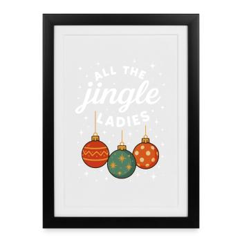 Tous les dames de jingle drôle de vacances de Noël - Affiche encadrée (27 × 37 cm) - noir - Devant