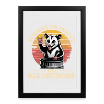 Drôle d’opossum - Affiche encadrée (27 × 37 cm) - noir - Devant