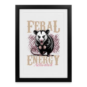 Drôle d’opossum - Affiche encadrée (27 × 37 cm) - noir - Devant