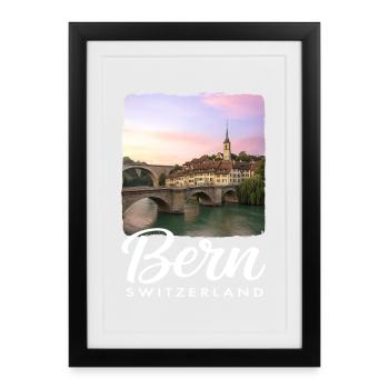 Berne, Suisse - Affiche encadrée (27 × 37 cm) - noir - Devant