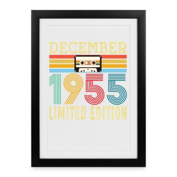 Born December 1955 70 Years 70th Birthday Gift - Framed poster (27 × 37 cm) - black - Front