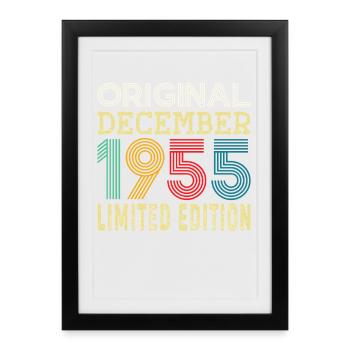 Born December 1955 70 Years 70th Birthday Gift - Framed poster (27 × 37 cm) - black - Front