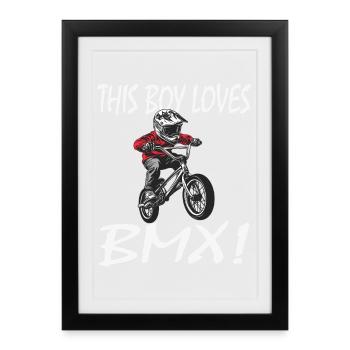 Ce gamin adore le BMX - Affiche encadrée (27 × 37 cm) - noir - Devant