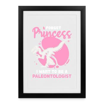 Paléontologue Dream Princess - Affiche encadrée (27 × 37 cm) - noir - Devant