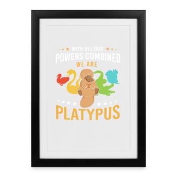 ornithorynque - Affiche encadrée (27 × 37 cm) - noir - Devant